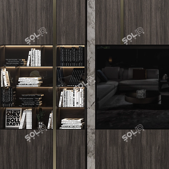 3dsmax2014 & V-ray TV Wall Set 3D model image 2