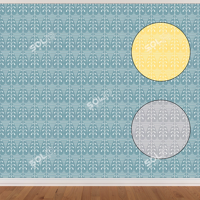 Seamless Wallpaper Set - 3 Colors 3D model image 1