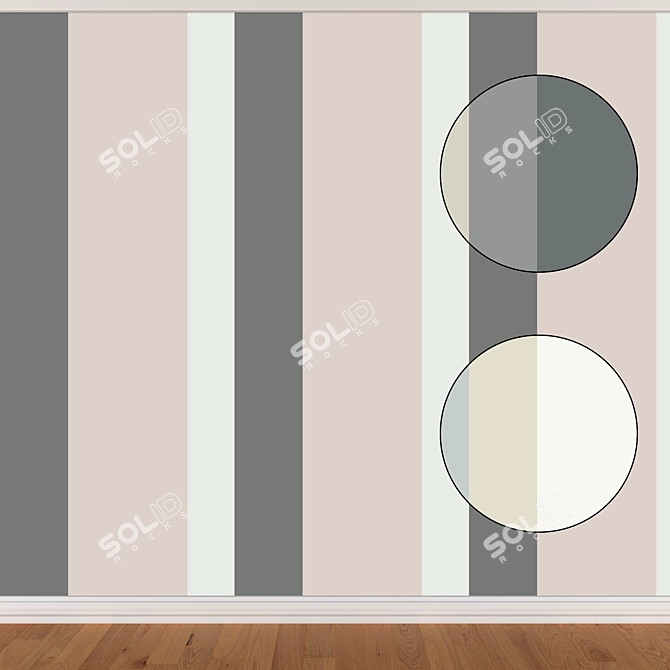 Seamless Wallpaper Set - 3 Color Variations 3D model image 1