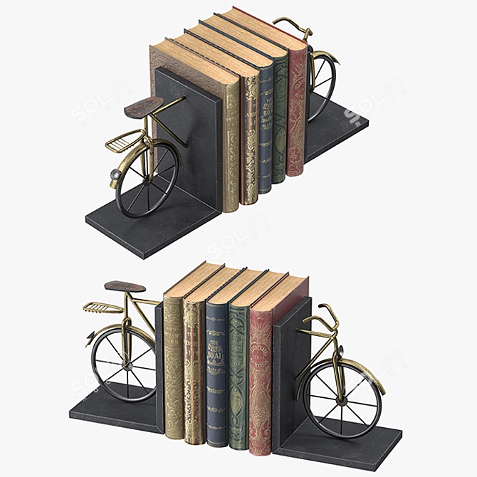 Vintage Bicycle Bookends 3D model image 2