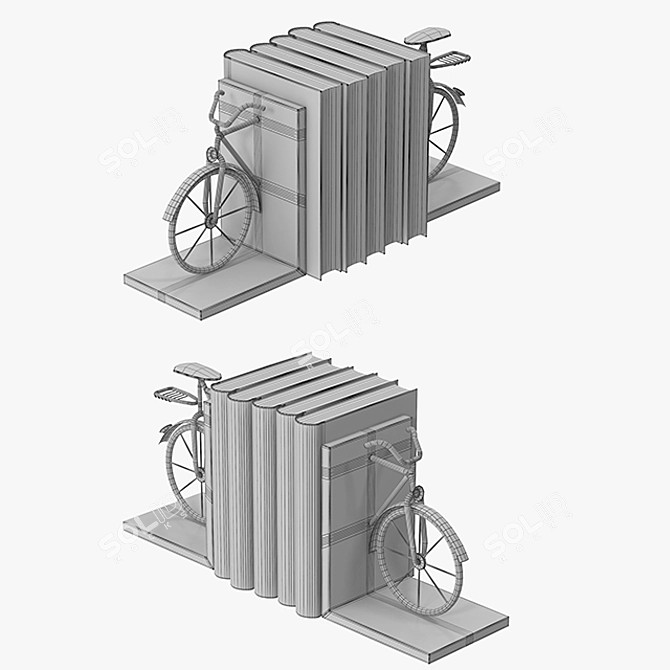 Vintage Bicycle Bookends 3D model image 3