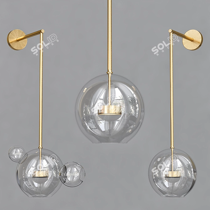 Elegant Glass Chandelier 3D model image 1