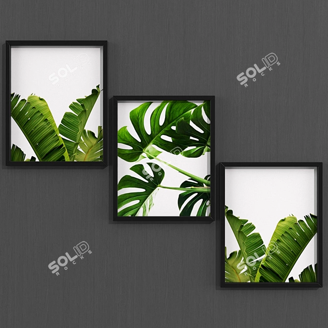 Leaves Collection - Modern Artwork (400 x 500 mm)  Contemporary Nature Paintings 3D model image 1