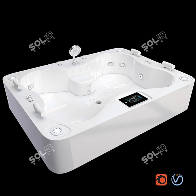 Luxury Spa Jet Hot Tub 3D model image 1
