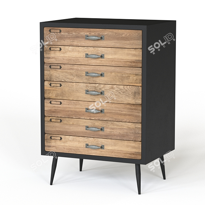 SOL Cabinet: Rustic Charm and Functionality 3D model image 1