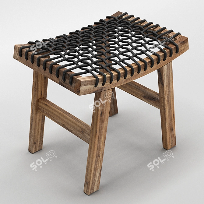 Acacia Wood Stackholmen Stool - Outdoor Comfort 3D model image 1