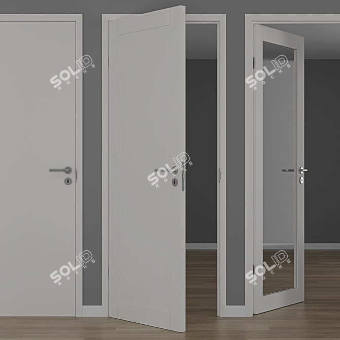 Modern Easy GW 01L Interior Door 3D model image 2