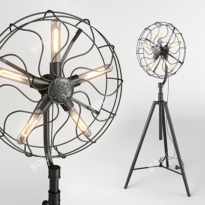 Modern 5-Light Floor Lamp 3D model image 1