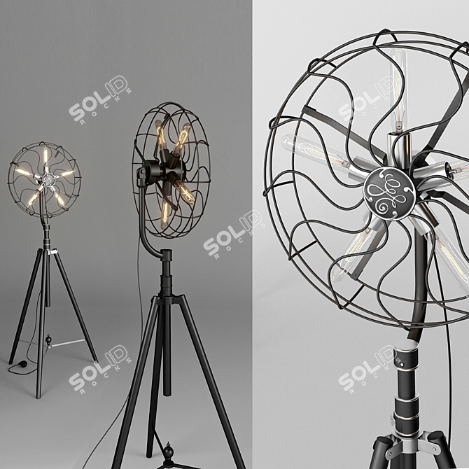 Modern 5-Light Floor Lamp 3D model image 2