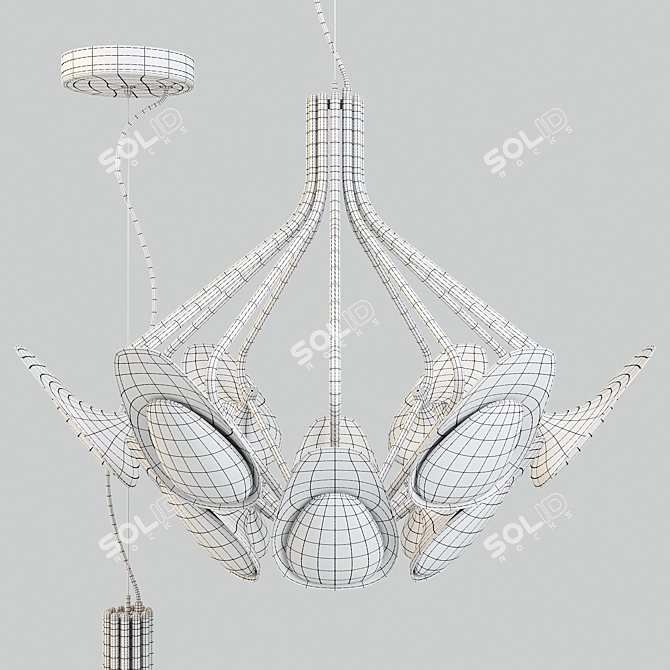 Peacock Pendant Lamp: Kundalini Beauty 3D model image 3