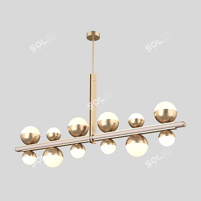 Elegant Leather and Metal Pendant 3D model image 1