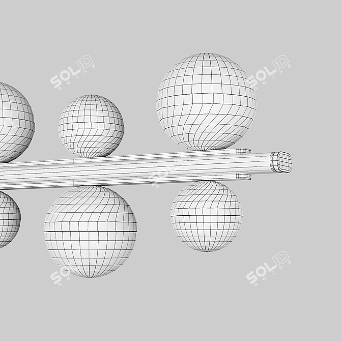 Elegant Leather and Metal Pendant 3D model image 3