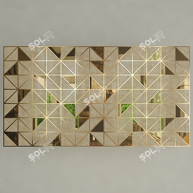 Elegant Beige Marble Mirror Wall Panel 3D model image 2