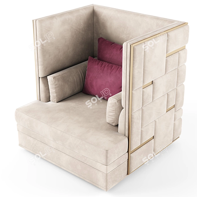 Luxury Babylon Armchair: Sophisticated Design Meets Comfort 3D model image 2