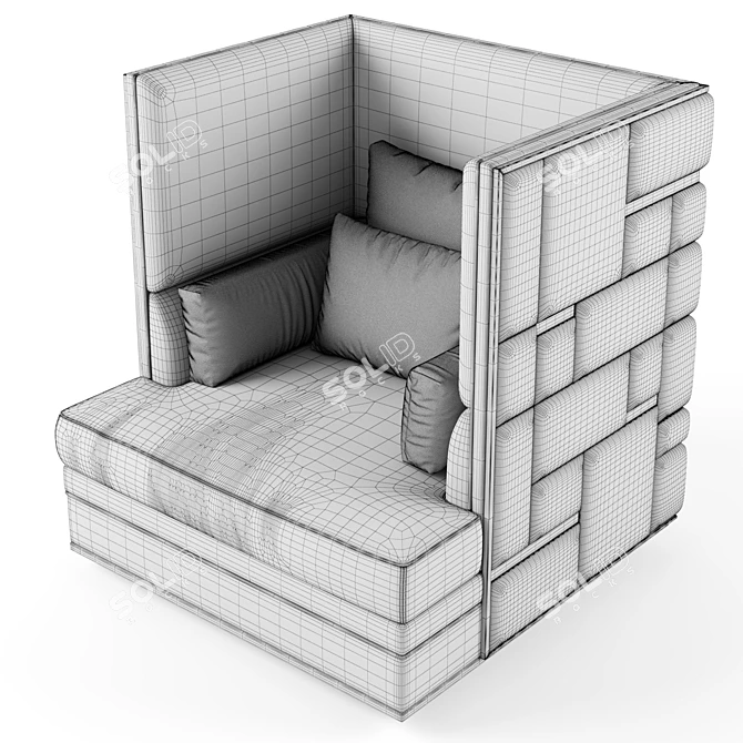 Luxury Babylon Armchair: Sophisticated Design Meets Comfort 3D model image 3