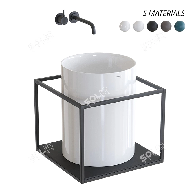 GALASSIA Core Ceramic Washbasin 3D model image 1