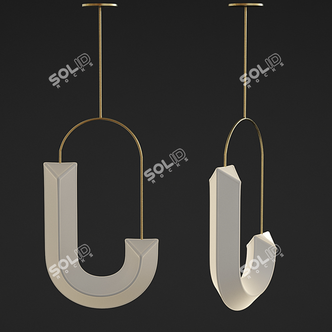 Sleek Design Hook Loop Pendant 3D model image 1