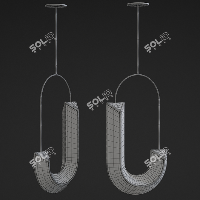 Sleek Design Hook Loop Pendant 3D model image 3