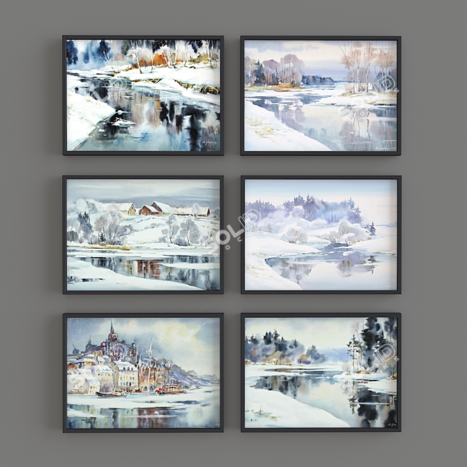 Aquarelle Collection: Maria Ginzburg - Art Set 3D model image 1