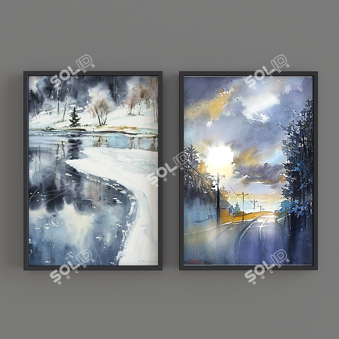 Aquarelle Collection: Maria Ginzburg - Art Set 3D model image 2