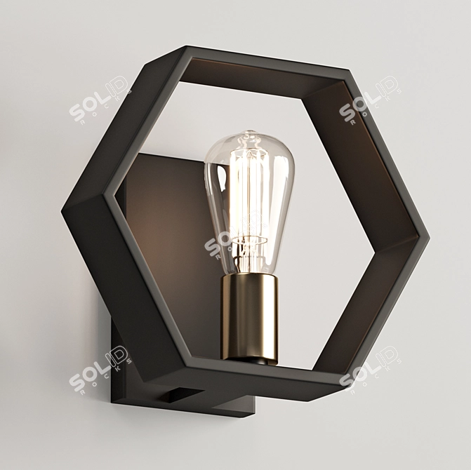 Contemporary Hexagon Wall Light 3D model image 1