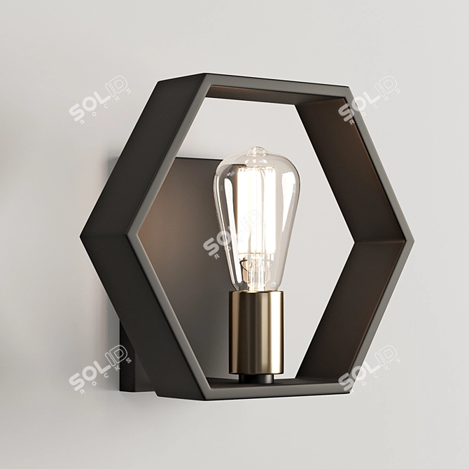 Contemporary Hexagon Wall Light 3D model image 3