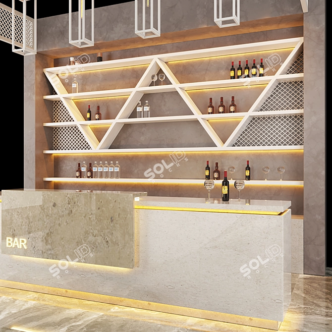 Modern Loft Bar with 3D Models 3D model image 2