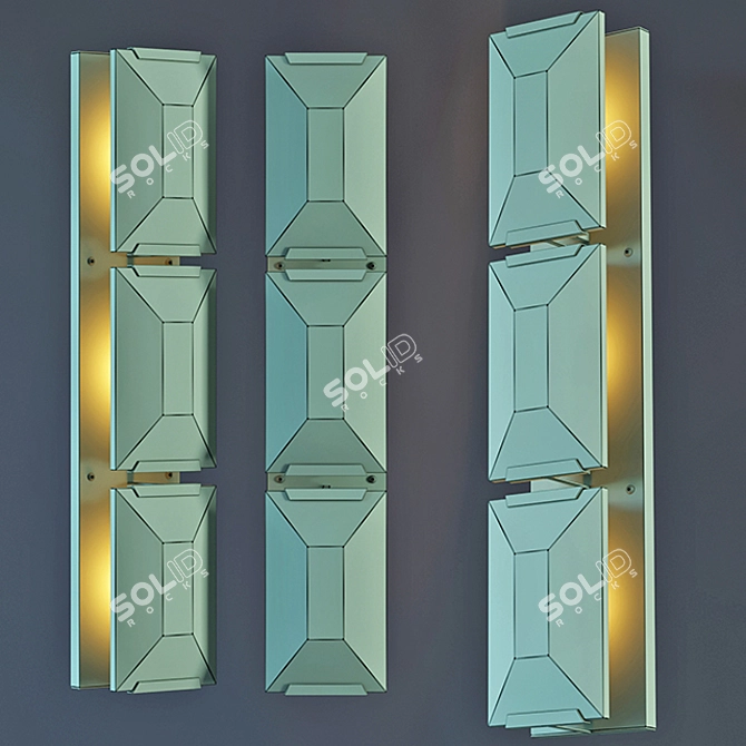 Harlow Crystal Triple Round Sconce 3D model image 3