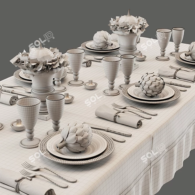 Elegant Table Decor Set 3D model image 3