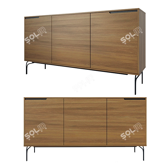 Tara Commode | Walnut Finish 3D model image 1