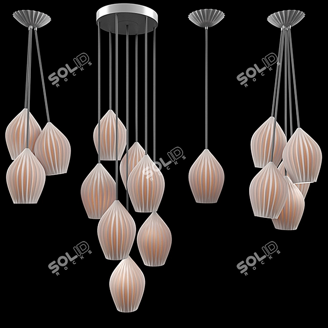 Original BTC Fin Pendant Lights 3D model image 1