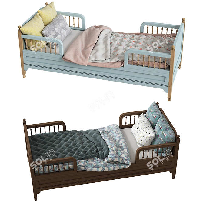 Sofia Toddler Bed - Dreamy Comfort for Your Little One 3D model image 1