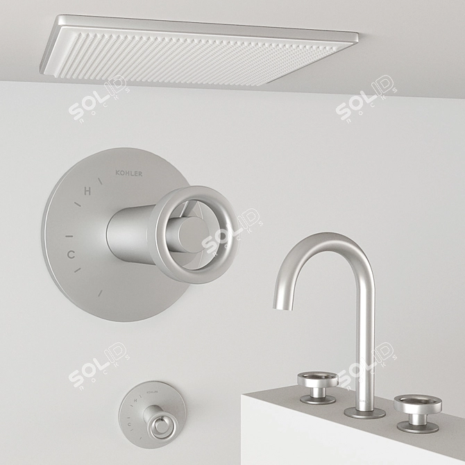 KOHLER Faucet & Shower Combo 3D model image 1