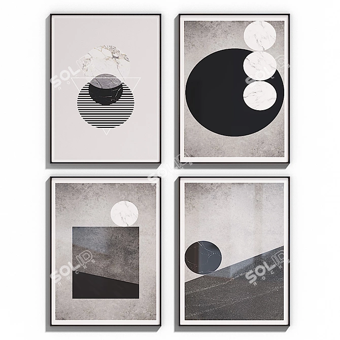 InteriorsHome Poster Set 40: Aesthetic Frames Included 3D model image 1