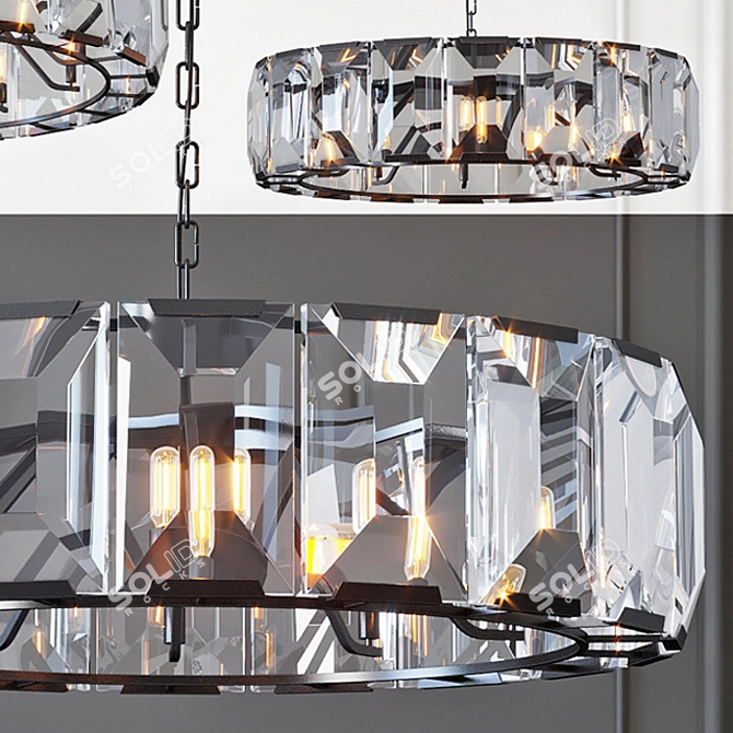 RH Harlow Crystal Chandelier - Modern Art-Deco Loft 3D model image 2