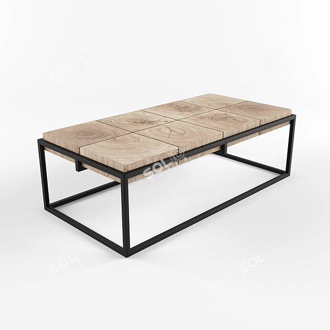 Rustic Elegance: Pegas Coffee Table 3D model image 1