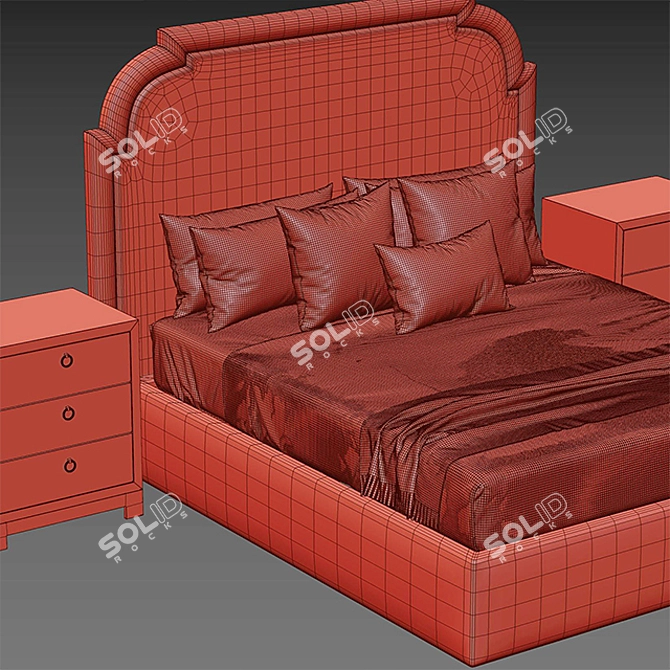 StudioMcGee Bed: Unwrap UVW Map, 3DsMax 2017 & 2014, Max & OBJ Files 3D model image 3