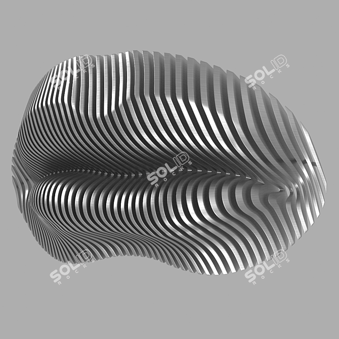 Sculpted Lips: Aluminum and Plaster Wall Decor 3D model image 1