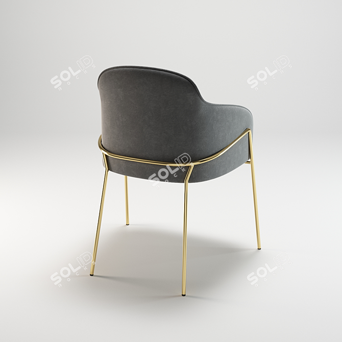 Sculptural Industrial Dining Chair 3D model image 3