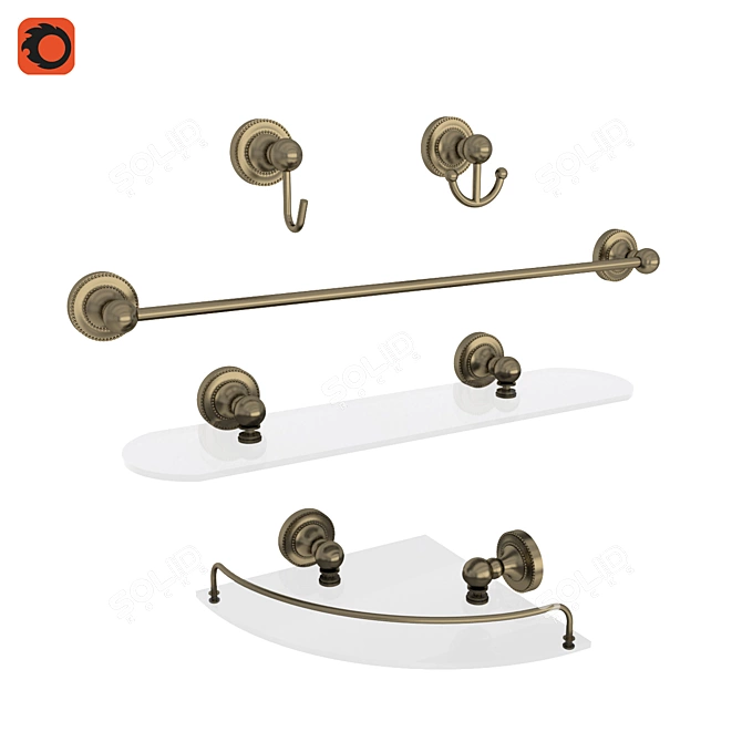 Retro Elegance: OM Fixsen Antik Bath Accessories 3D model image 1