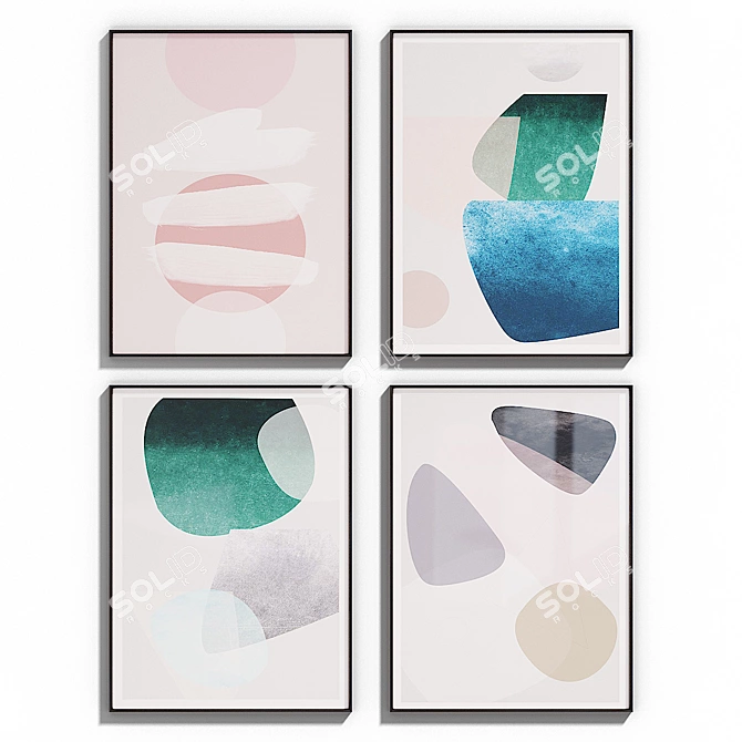 InteriorsHome Poster Set: Aesthetic Frames Included 3D model image 1