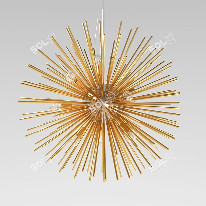 Inodesign San Gold 64 - Modern Matte Gold Pendant Chandelier 3D model image 1