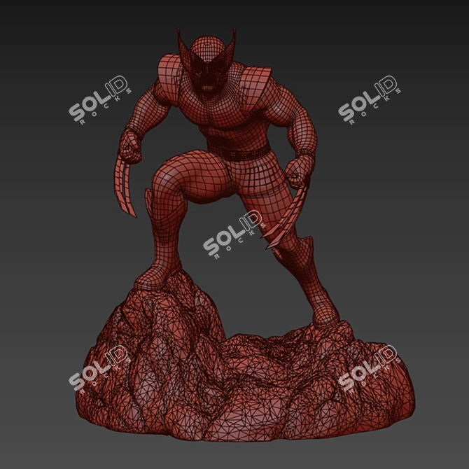 Honorable Warrior: Wolverine Statue 3D model image 3