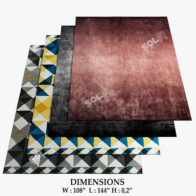 Faded Pink Carpets: Soft and Timeless
Faded Black Carpets: Sleek and Modern
Mosaiek Hand Tu 3D model image 1