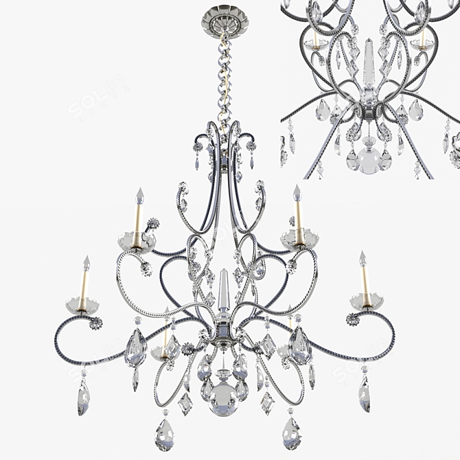 Elegant Montmartre Chandelier Sparkles 3D model image 1