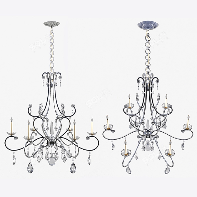 Elegant Montmartre Chandelier Sparkles 3D model image 2