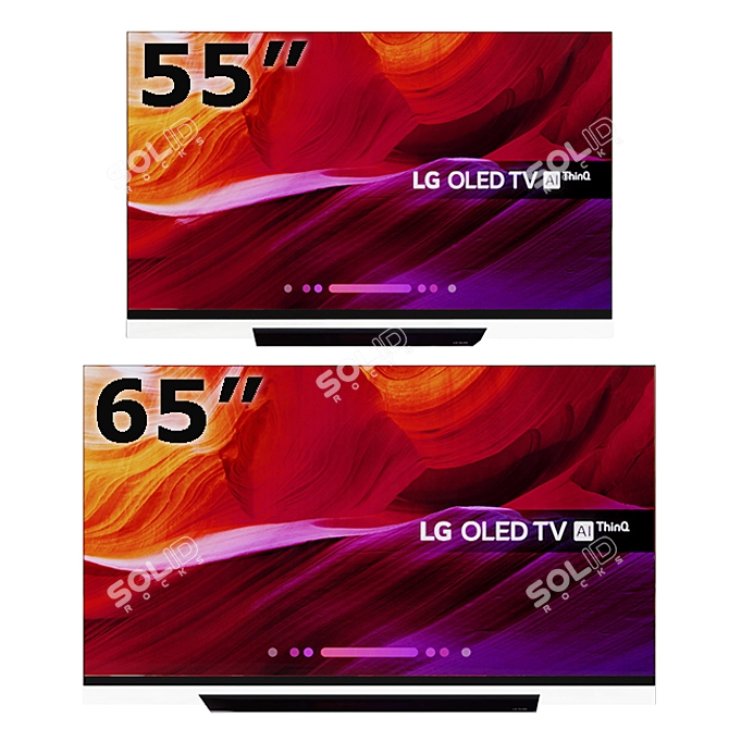 LG OLED 4K Ultra HD HDR TV 3D model image 2