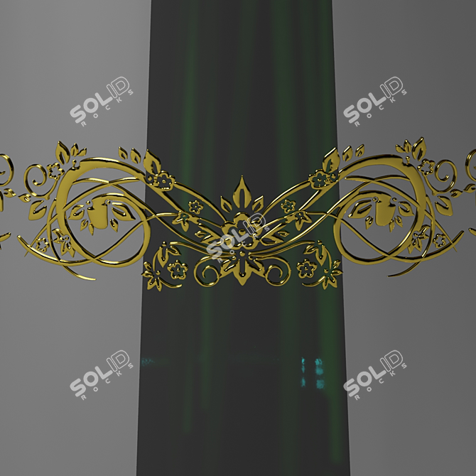 Elegant Floral Patterned Vase 3D model image 2