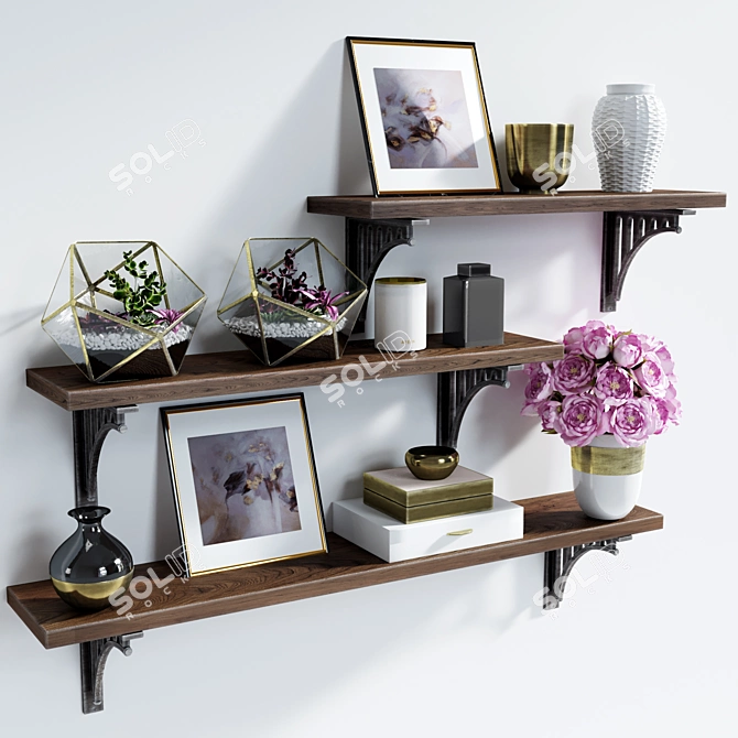 Elegant Bridge Bracket Shelf 3D model image 1