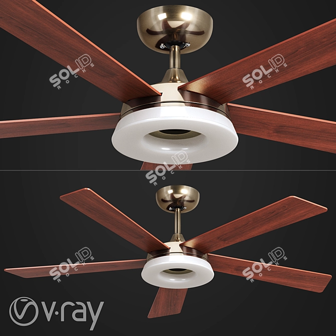 Sleek Breeze: Kamsin Ceiling Fan 3D model image 1